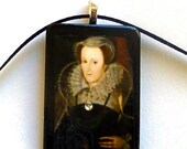 Mary Queen of Scots pendant necklace recycled game tile Eco-Friendly