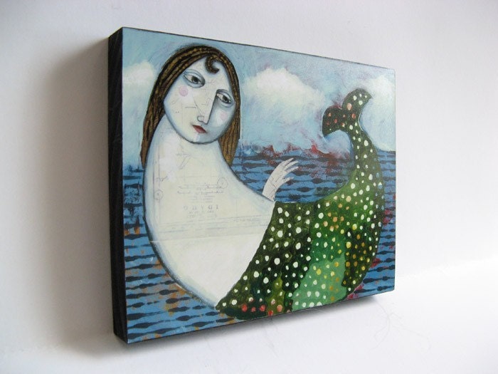 Wood Block Print - Modern Folk Art - Bounding Main