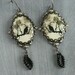 Halloween Black Raven Earrings Crow Earrings Moon Earrings Black Bird Earrings Halloween Earrings Gothic Earrings Leaves Silver Autumn Goth