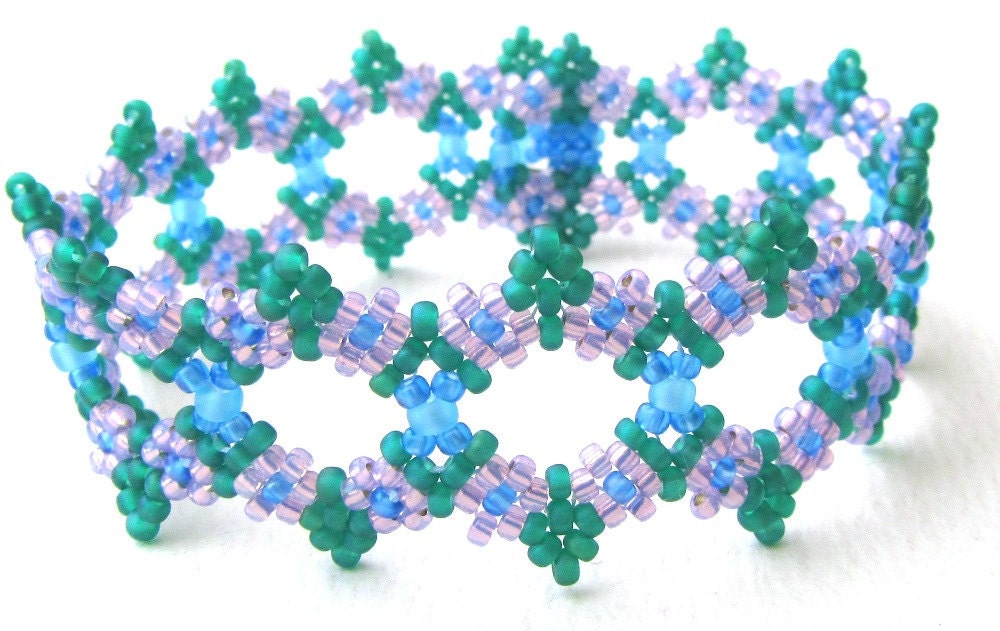 Beadweaving Tutorial No 23 Victorian Violets Cuff