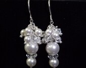 Pearl Cluster Earrings, Wedding Jewelry, Bridal, Bridesmaids