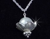 Wedding Necklace, Destination Tropical Wedding Jewelry, Shell Flower Necklace, Beach Jewelry