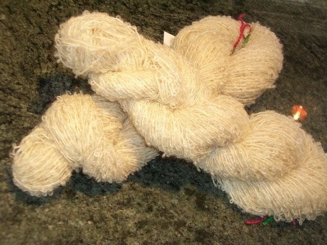 Boucle, natural mohair merino 2 ply blend