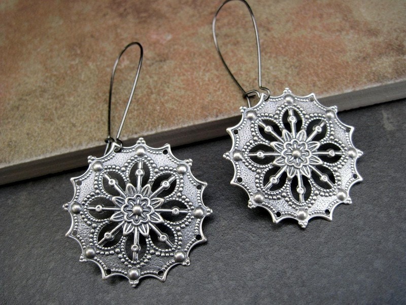 Silver Gypsy earrings Boho Bohemian earrings Bohemian Jewelry