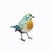 Little Blue Bird 5x7 giclee print from original watercolour painting