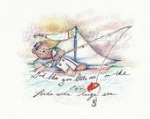 bless you baby sailor bear name added cute 5 x 7 Print on 8.5 x 11