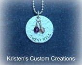 Hand Stamped Jewelry Custom Personalized Hammered and Hand Stamped  Mommy Necklace