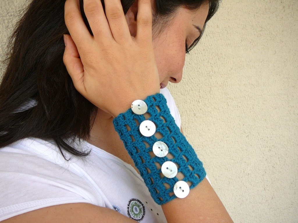 Teal Blue Wristband by Afra