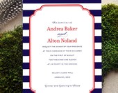 Simple Stripe Wedding Invitation