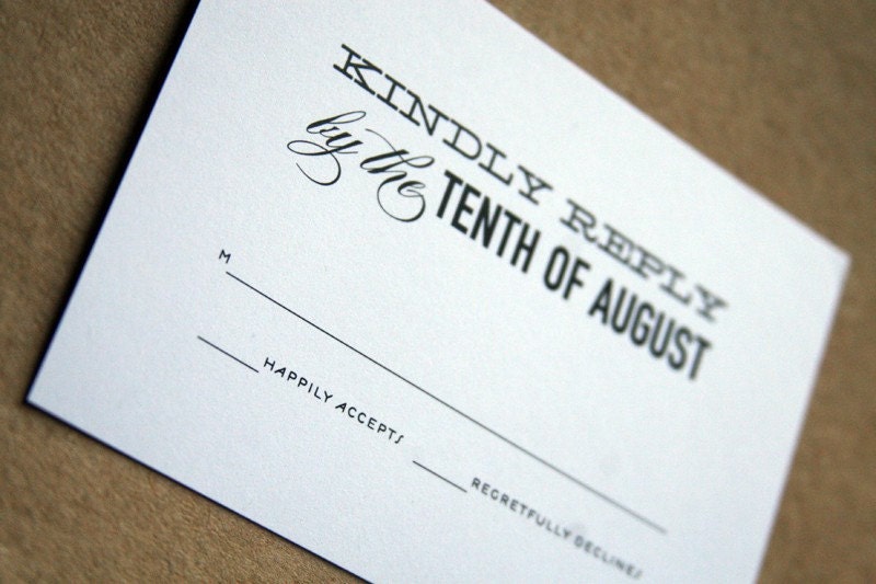 Vintage Type Wedding Invitation