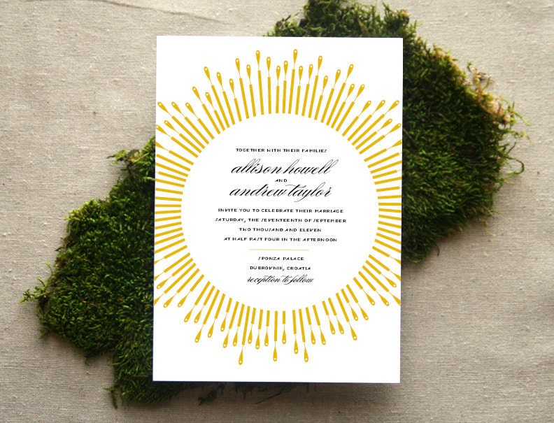 Art Deco Wedding Invitation, Glam Burst