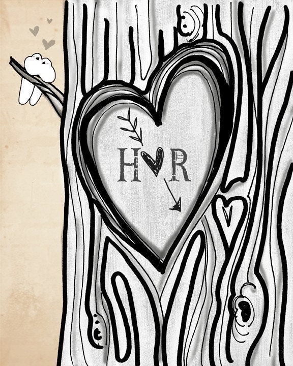 customize your own- tree with initials- neutral color variation