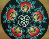 HALF PRICE SALE Yellow, Red, and Turquoise Polymer Clay Flower Cane - 'Rainbow Garden'