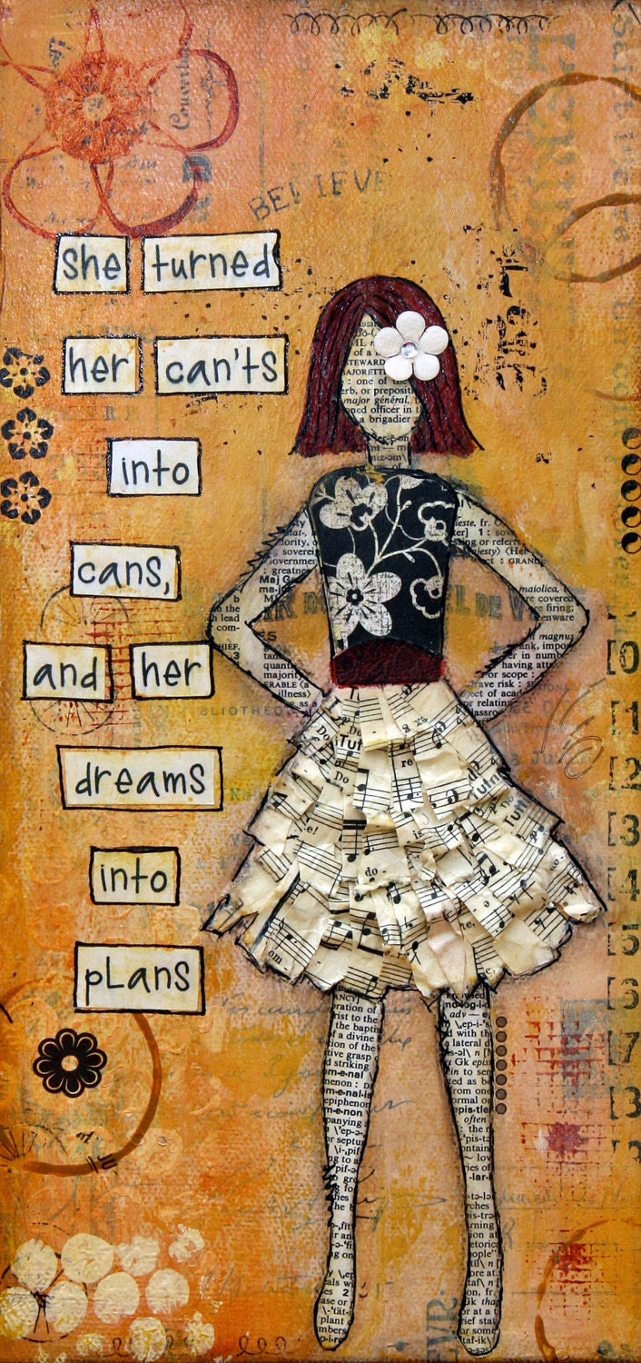 Mixed Media Original Art - Dreams into Plans