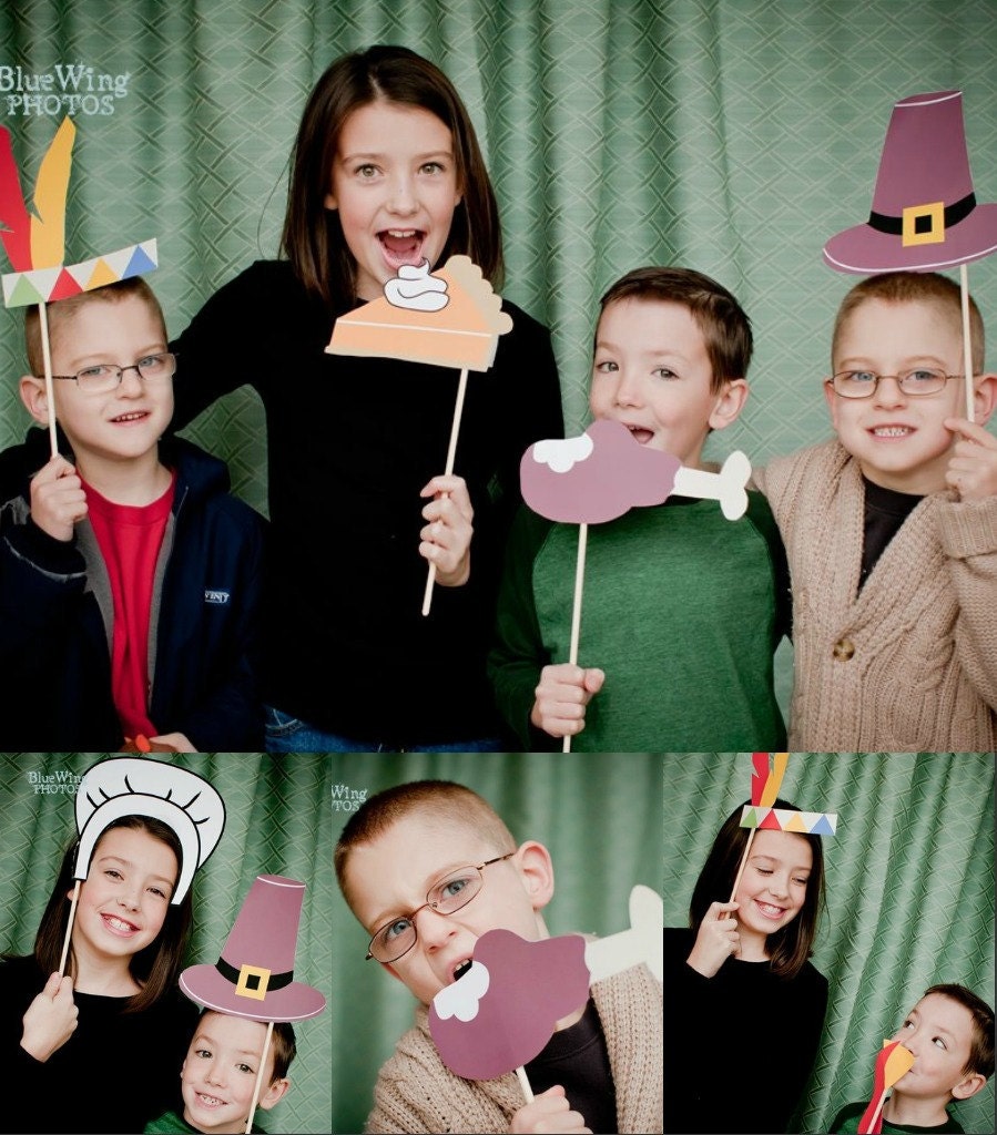 Thanksgiving PHOTO BOOTH PROPS Printable - diy printable / downloadable pdf