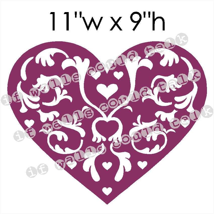 Flourish Heart vinyl decal for Valentine's Day with FREE SHIPPING