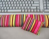 Computer Keyboard Wrist  Support Set Organic Buckwheat Flaxseed Rice Lavender Scented Cha Cha Stripes