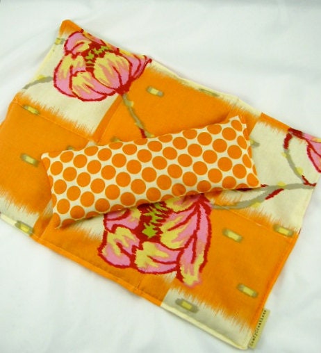 Deluxe Back Relief Pack Eye Pillow Set Organic Ingredients Lavender Scented Orange Floral Holiday Weddings Spa