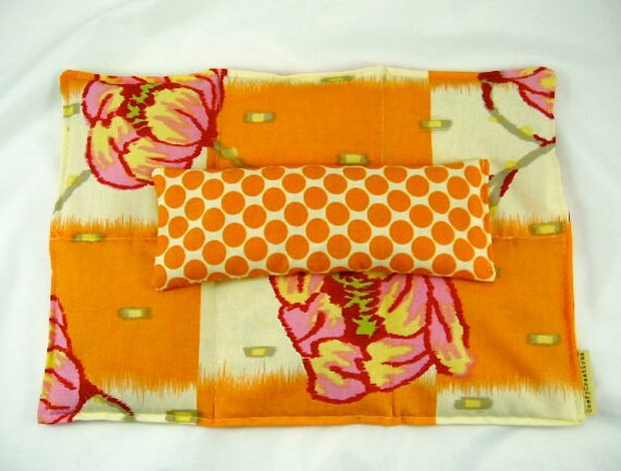 Deluxe Back Relief Pack Eye Pillow Set Organic Ingredients Lavender Scented Orange Floral Holiday Weddings Spa