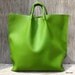 Parrot Green Leather Market Tote Bag Hand Made by Stacy Leigh Ready to Ship