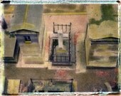 SALE -- Paris, Montmartre, Cemetary, Grave, Green, Cross, France, Europe, Photography, Framed