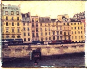 SALE -- Paris, France, Architecture, Seine River, Framed Reproduction of a Polaroid Transfer