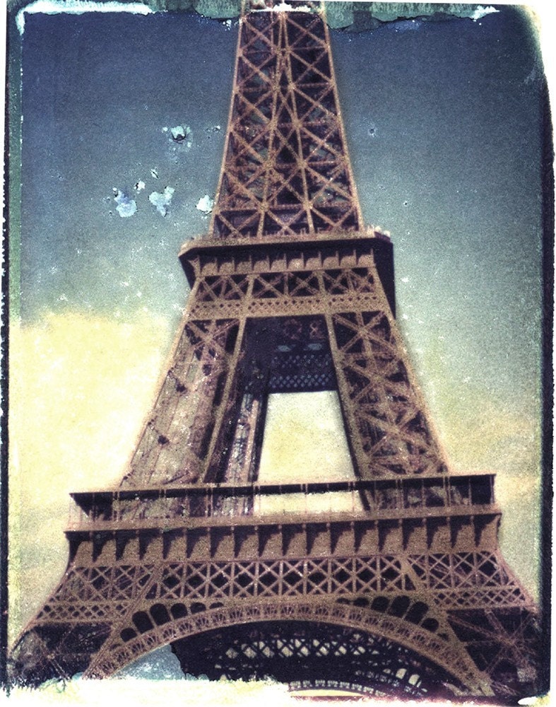 SALE -- Paris, Eiffel Tower, France, Europe, Leftbank, Blue, Framed, Photograph, Image Transfer