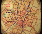 home safe austin custom candy heart map art 5x5 ttv photo print - free shipping