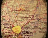 miss you portland maine custom candy heart map art 12x12 photo print - free shipping