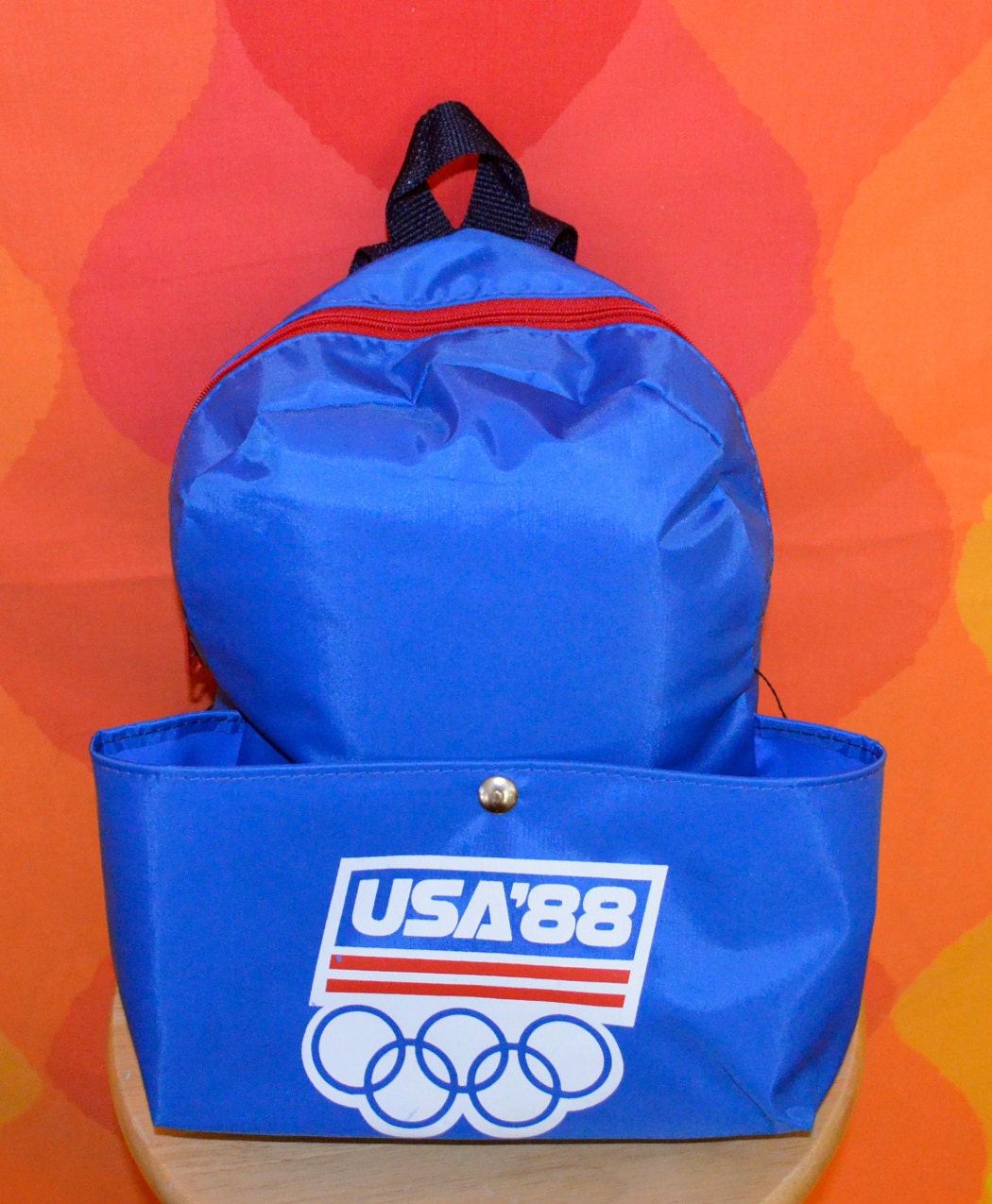 vintage 1988 olympics bag back pack souvenir USA america seoul calgary