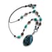 Chrysocolla Smoky Quartz Turquoise black silver necklace. Navy sky blue, earthy coffee brown statement jewellery