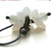 SALE Snow Flowers Earrings White Opalescent Flowers Charcoal Silver Dangle. Modern Floral Jewelry