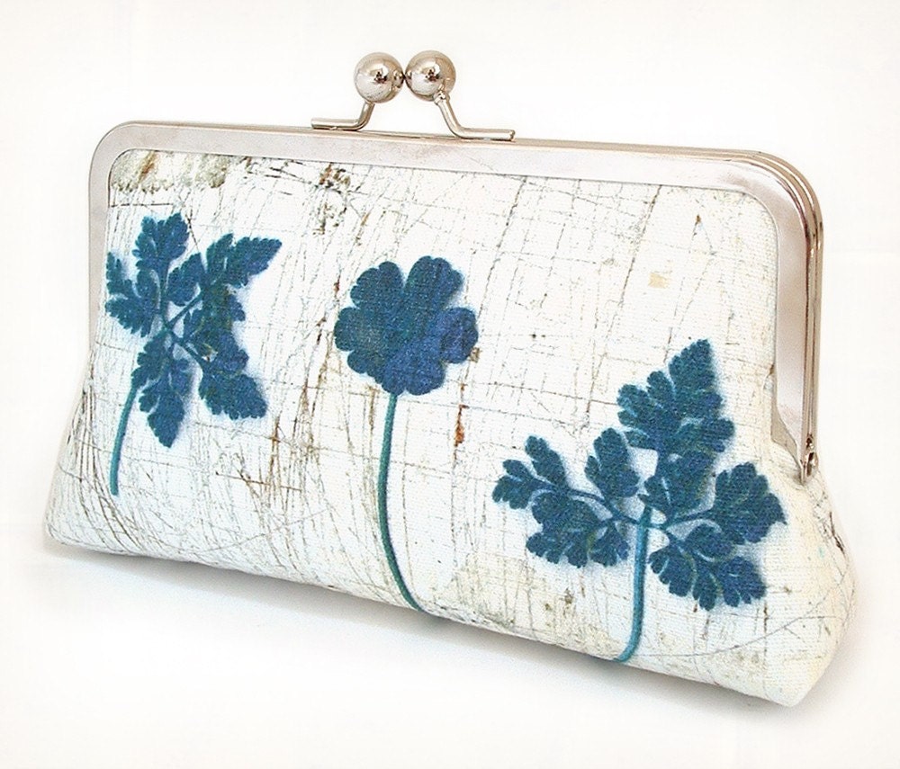 Somerset ferns - a Red Ruby Rose original silk-lined clutch bag