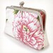 Peony & lotus clutch : Romantic purse for wedding / bridal / party