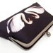Two swans clutch bag, silk purse, black and white, bridal accessory, bridesmaid gift