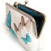 Clutch bag, butterflies silk purse, wedding accessory, bridesmaid gift, gift box