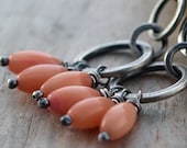 Odissea - Coral and Sterling Silver Earrings