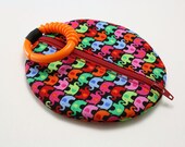 Paci Pod Bright Girly Elephants Binky Pouch Pacifier Case