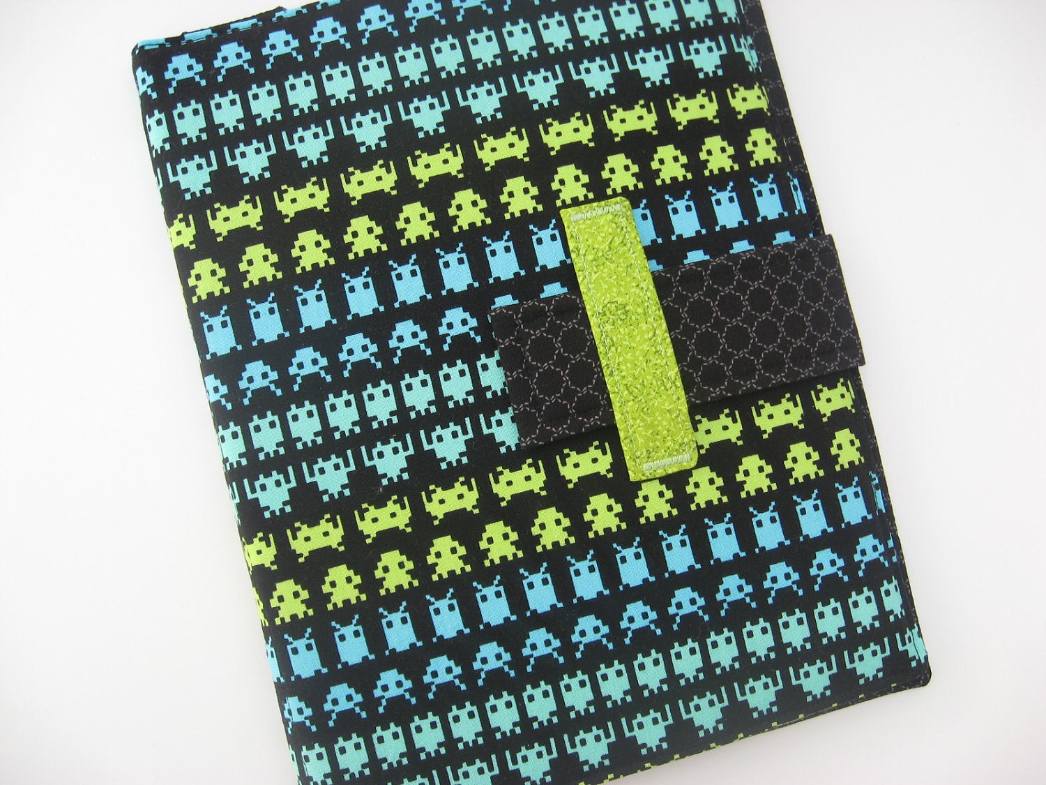 Geeky iPad case stand ipad cover in Space Invaders fabric