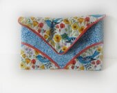Silhouette Clutch - clutch shoulder bag - handmade with walkabout blue bird
