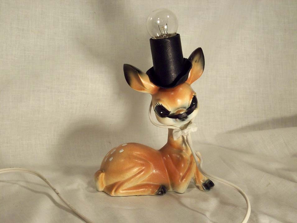 Deer with hat mustache lamp light