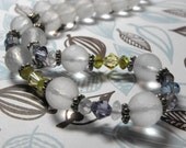 On A Bed of Clouds Sterling Silver Matte finish Quartz Crystal, Amethyst, Peridot,Citrine, and Multiple Color Swarovski Crystal Necklace