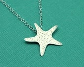 Silver Starfish Silhouette Necklace