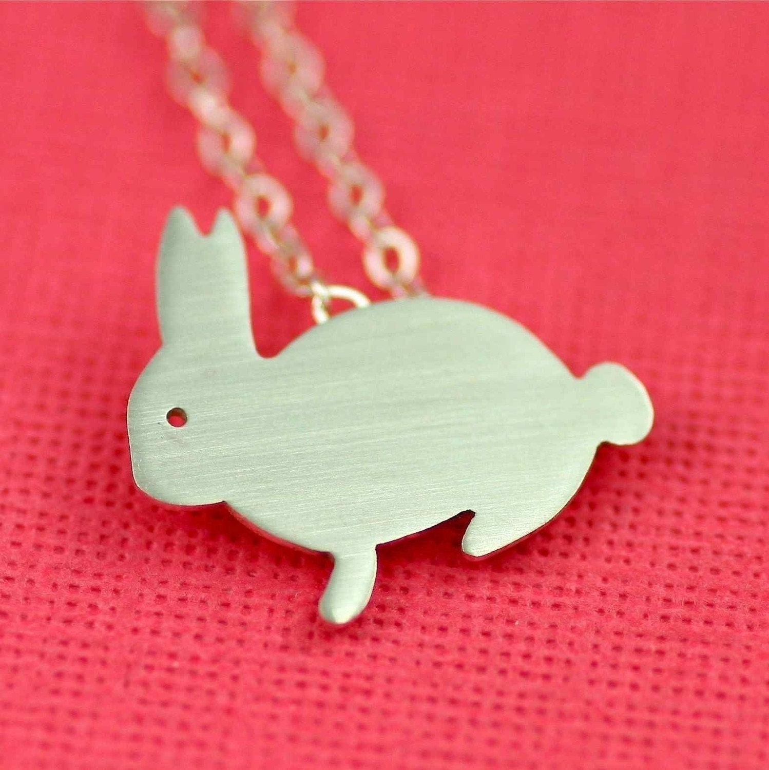 Buddy Bunny Silhouette Necklace in Silver