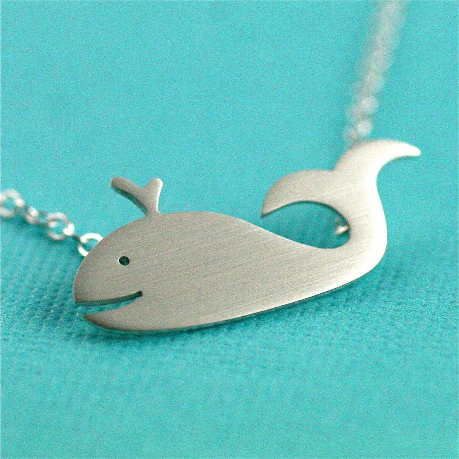 Happy Little Whale Necklace in Silver