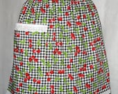 Cherry Gingham cotton hostess apron