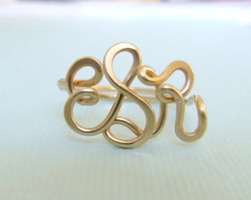 Handcrafted Monogram Ring (14k gold filled)