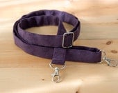 Extra Long Shoulder Strap / Cross Body Strap / Adjustable / made in Micro Suede or Cotton Hemp Blend Fabric