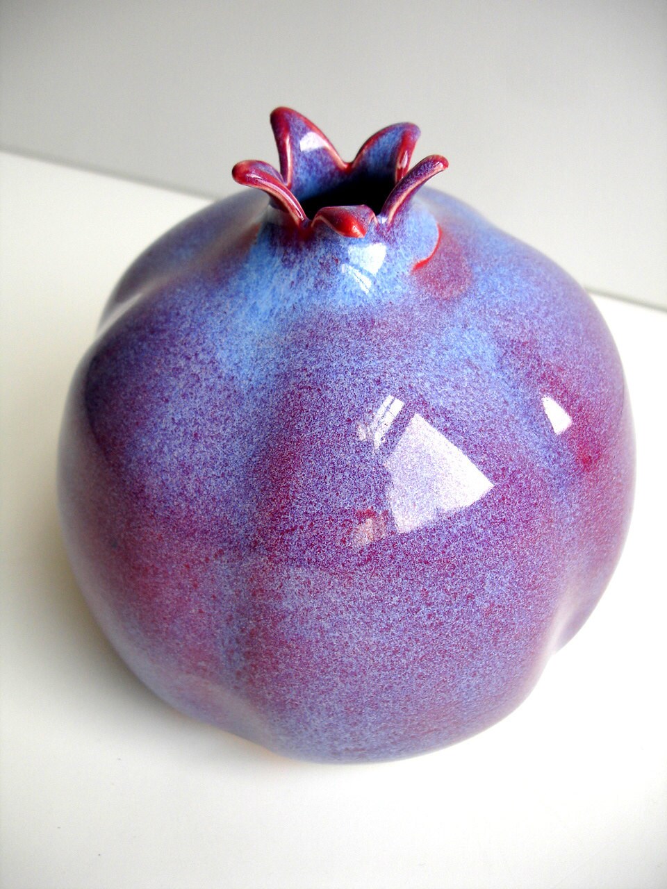 Purple Porcelain Pomegranate Vase