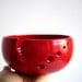 Red Simple Modern Ceramic Wheel Thrown Yarn Bowl - Made to order